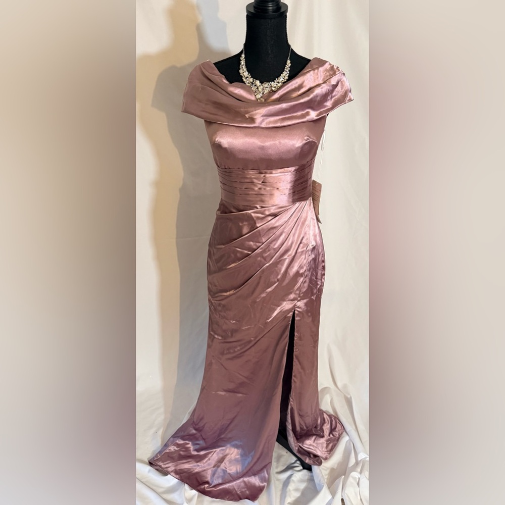 Mauve Satin Evening Dress